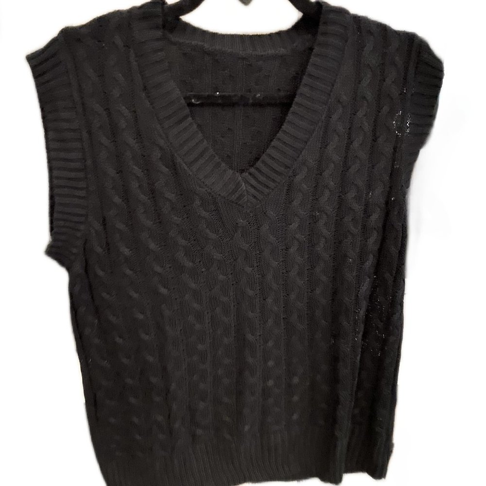 Crochet Short Sleeve Sheer Blouse L